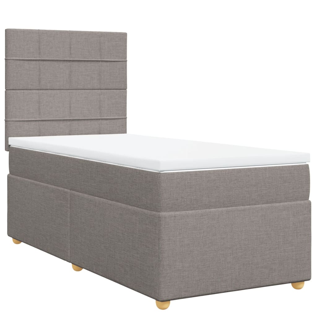 Boxspringbett mit Matratze Taupe 80x200 cm Stoff