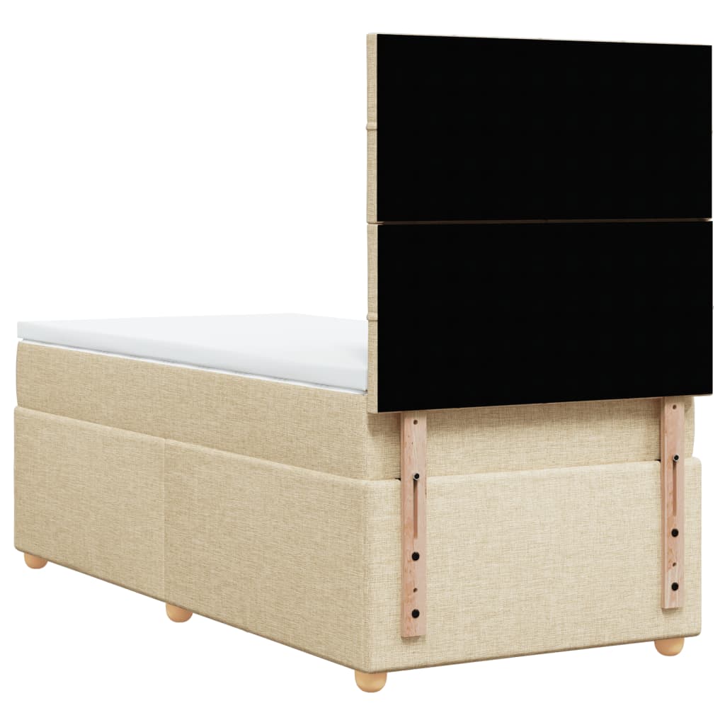 Boxspringbett mit Matratze Creme 80x200 cm Stoff