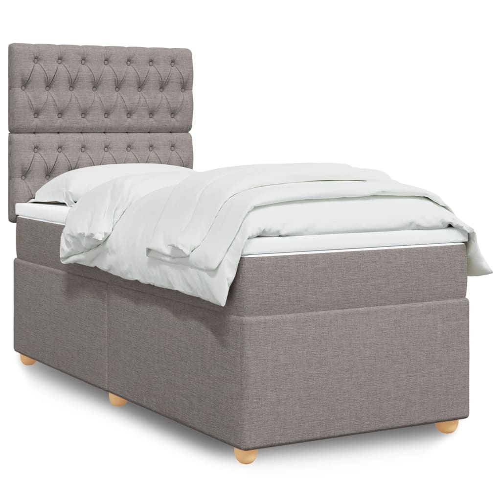 Boxspringbett mit Matratze Taupe 80x200 cm Stoff