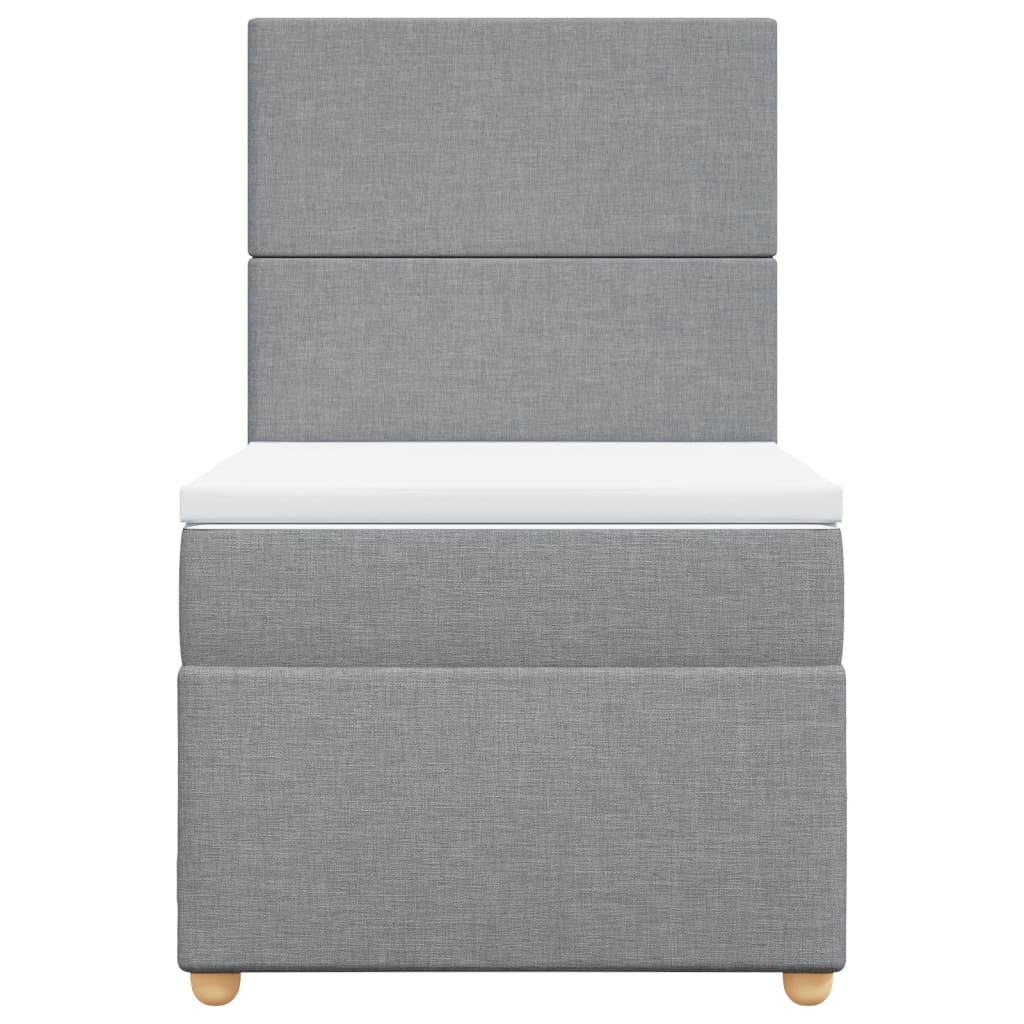Boxspringbett mit Matratze Hellgrau 90x190 cm Stoff