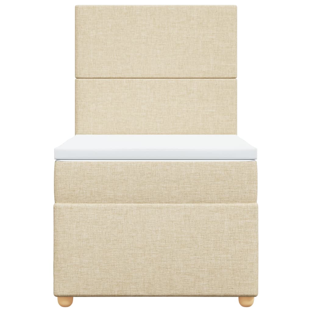 Boxspringbett mit Matratze Creme 90x200 cm Stoff