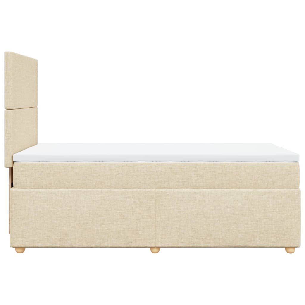 Boxspringbett mit Matratze Creme 90x200 cm Stoff