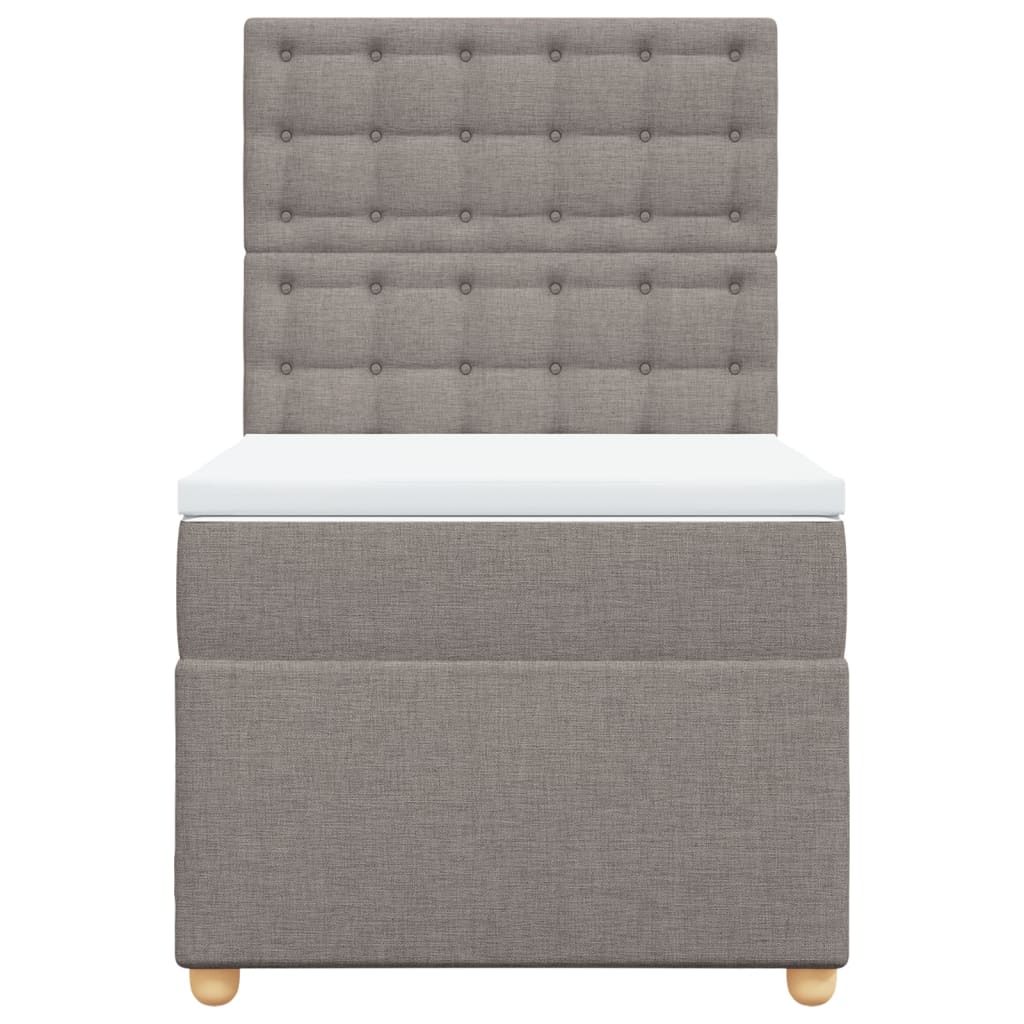 Boxspringbett mit Matratze Taupe 90x200 cm Stoff