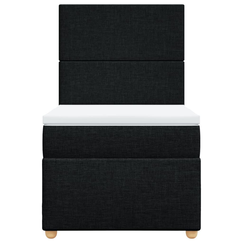 Boxspringbett mit Matratze Schwarz 100x200 cm Stoff