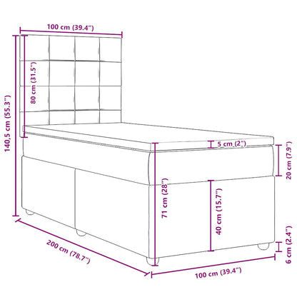 Boxspringbett mit Matratze Schwarz 100x200 cm Stoff