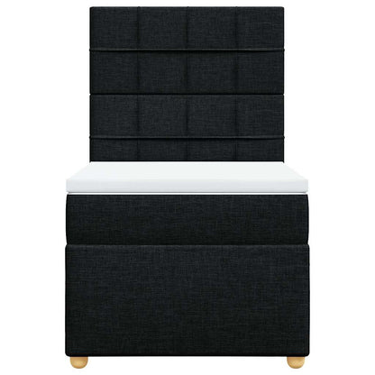 Boxspringbett mit Matratze Schwarz 100x200 cm Stoff