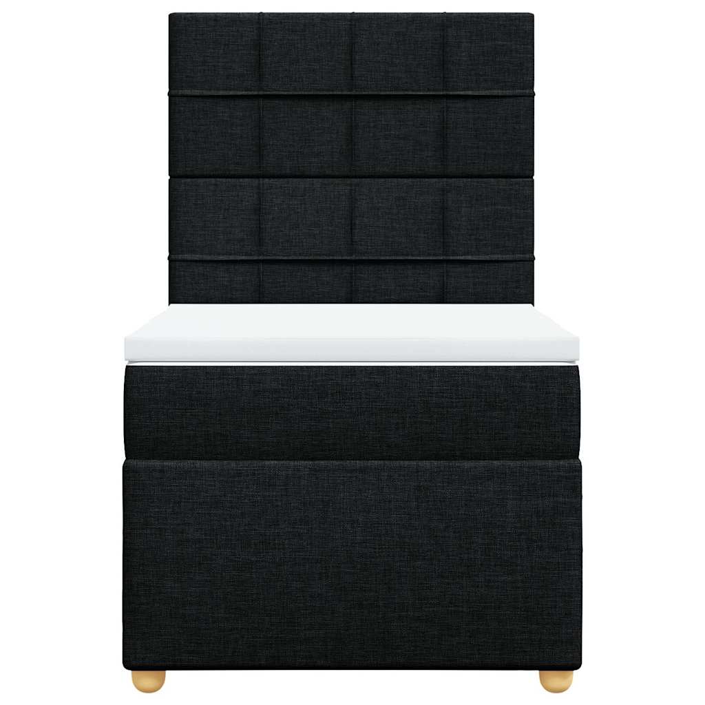 Boxspringbett mit Matratze Schwarz 100x200 cm Stoff