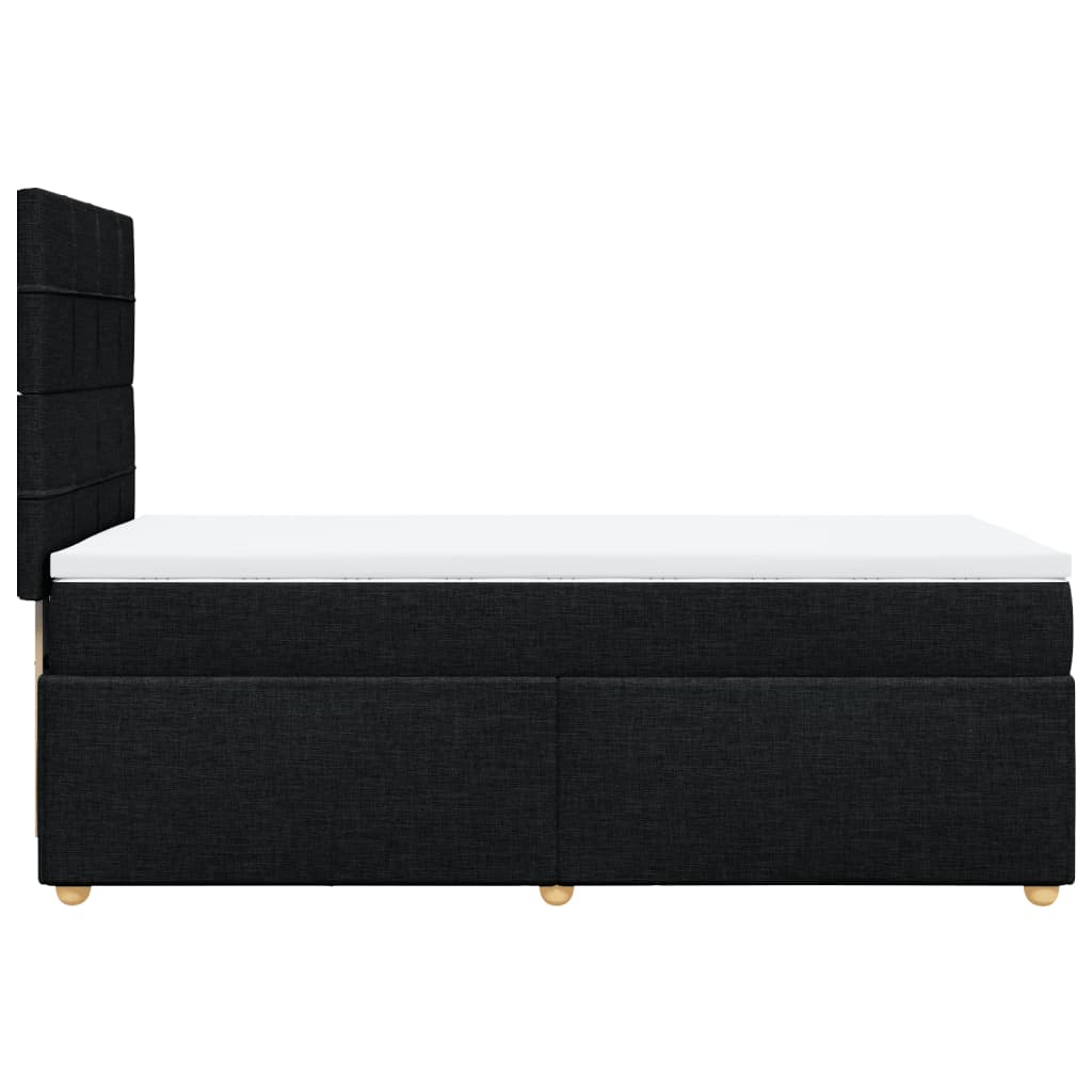 Lit à sommier tapissier avec matelas tissu noir 100x200 cm