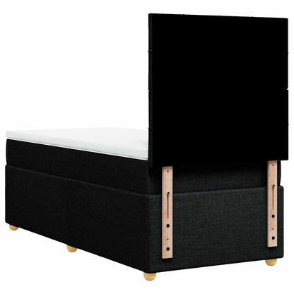 Boxspringbett mit Matratze Schwarz 100x200 cm Stoff