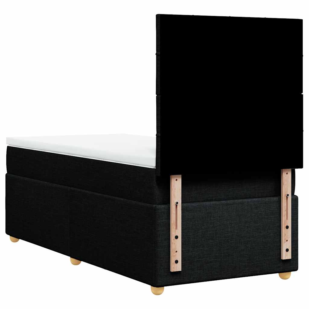 Boxspringbett mit Matratze Schwarz 100x200 cm Stoff