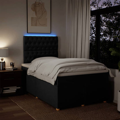 Boxspringbett mit Matratze Schwarz 120x190 cm Stoff