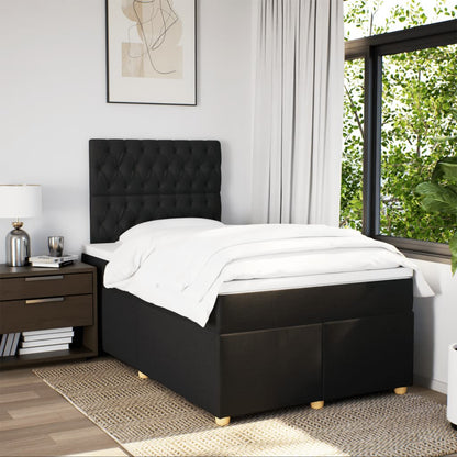 Boxspringbett mit Matratze Schwarz 120x190 cm Stoff