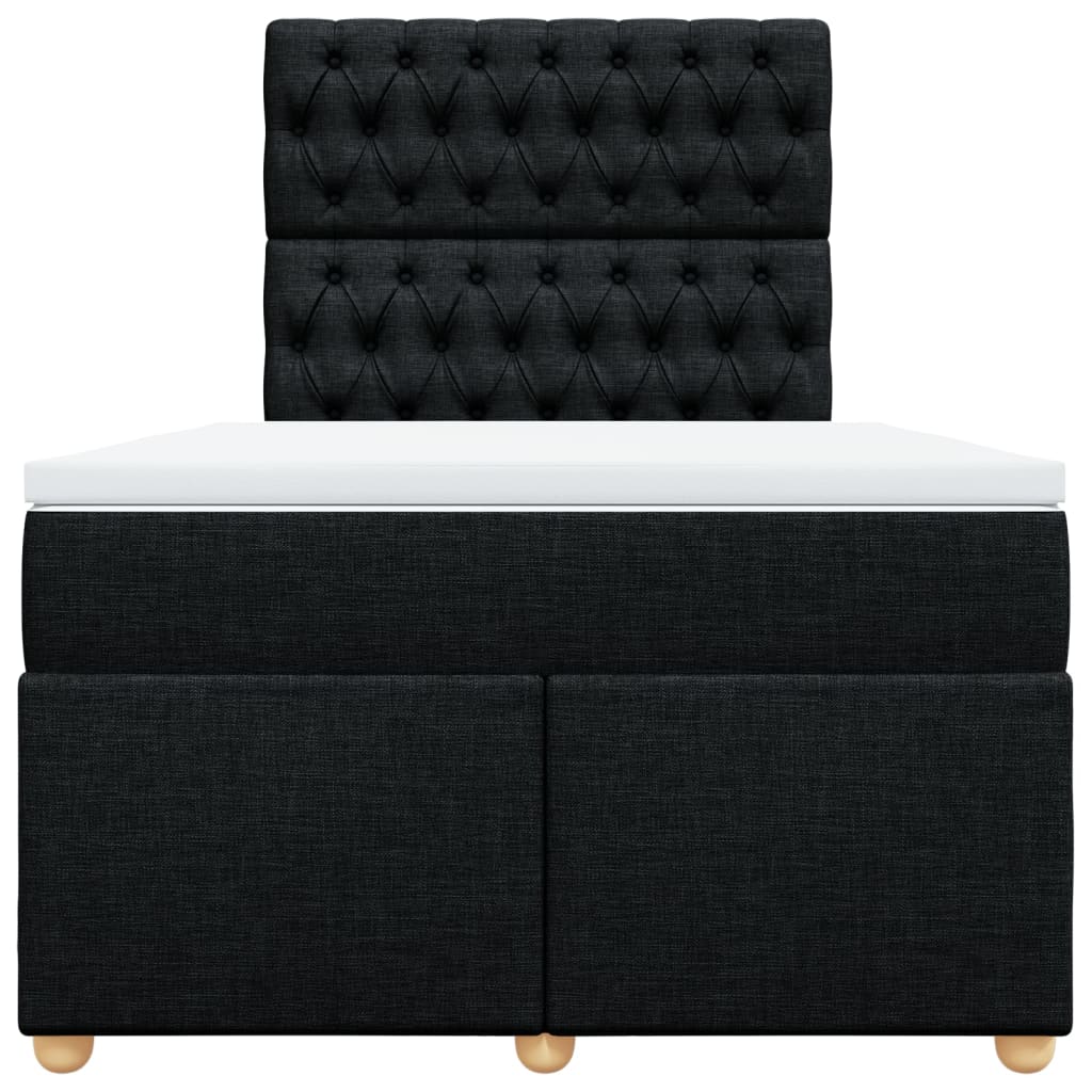 Boxspringbett mit Matratze Schwarz 120x190 cm Stoff