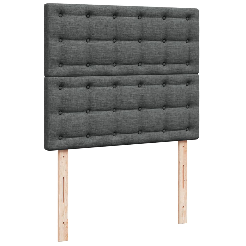 Lit à sommier tapissier avec matelas en tissu gris foncé 120x190 cm