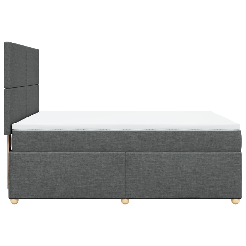 Boxspringbett mit Matratze Dunkelgrau 140x190 cm Stoff