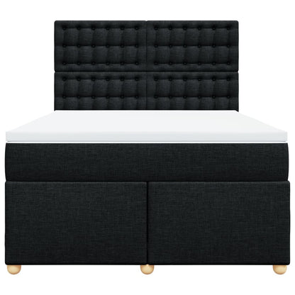 Boxspringbett mit Matratze Schwarz 140x190 cm Stoff