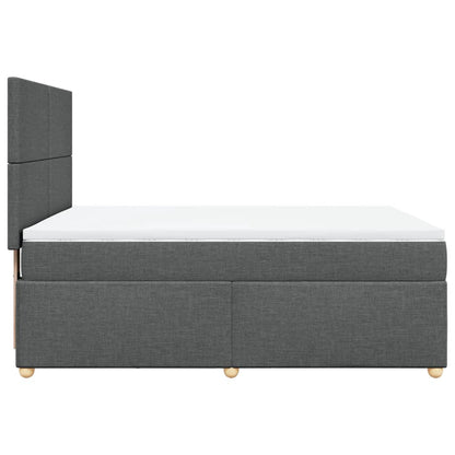 Boxspringbett mit Matratze Dunkelgrau 160x200 cm Stoff