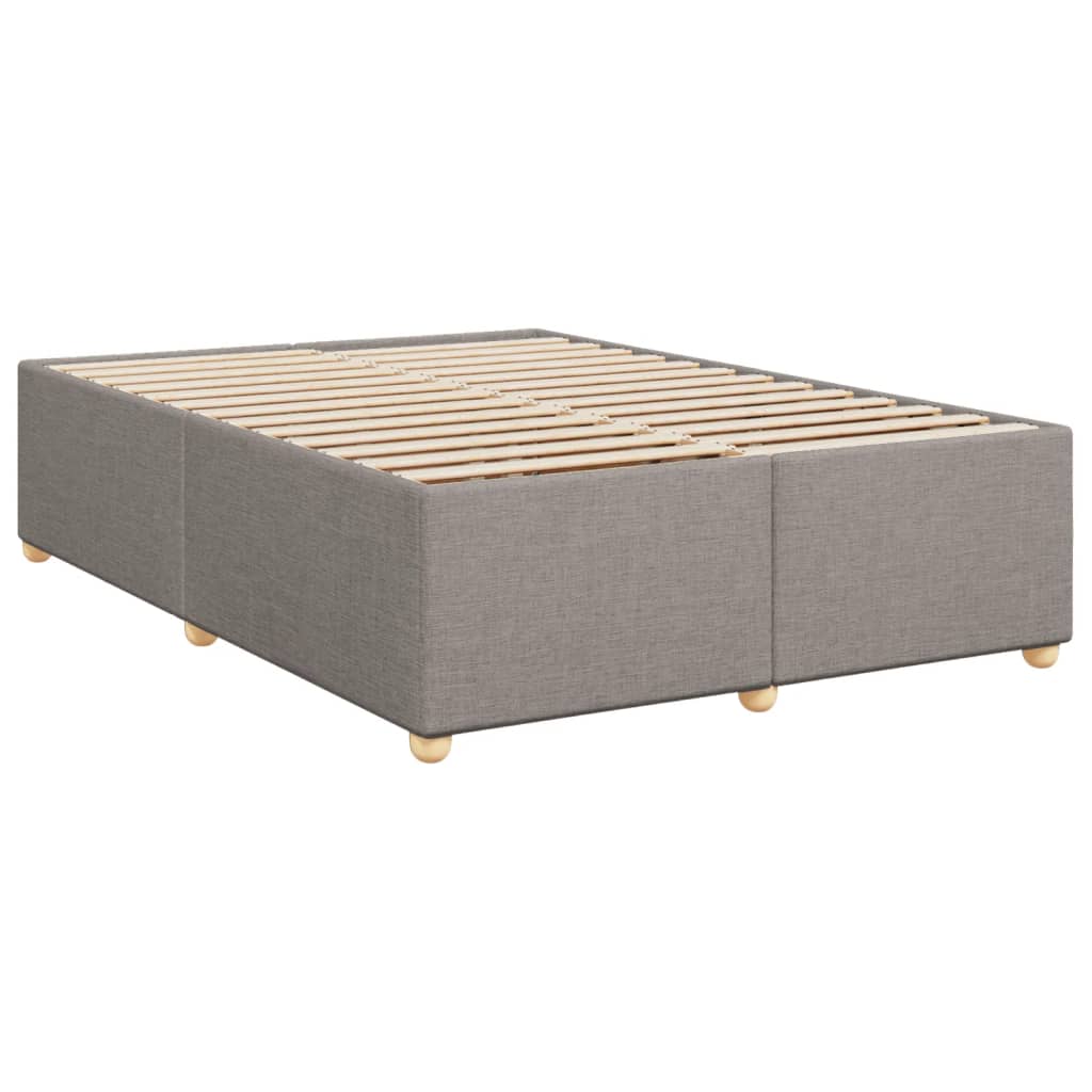 Lit sommier tapissier avec matelas tissu taupe 160x200 cm