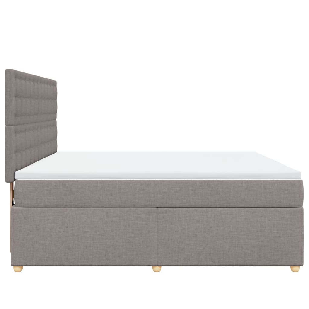 Boxspringbett mit Matratze Taupe 180x200 cm Stoff