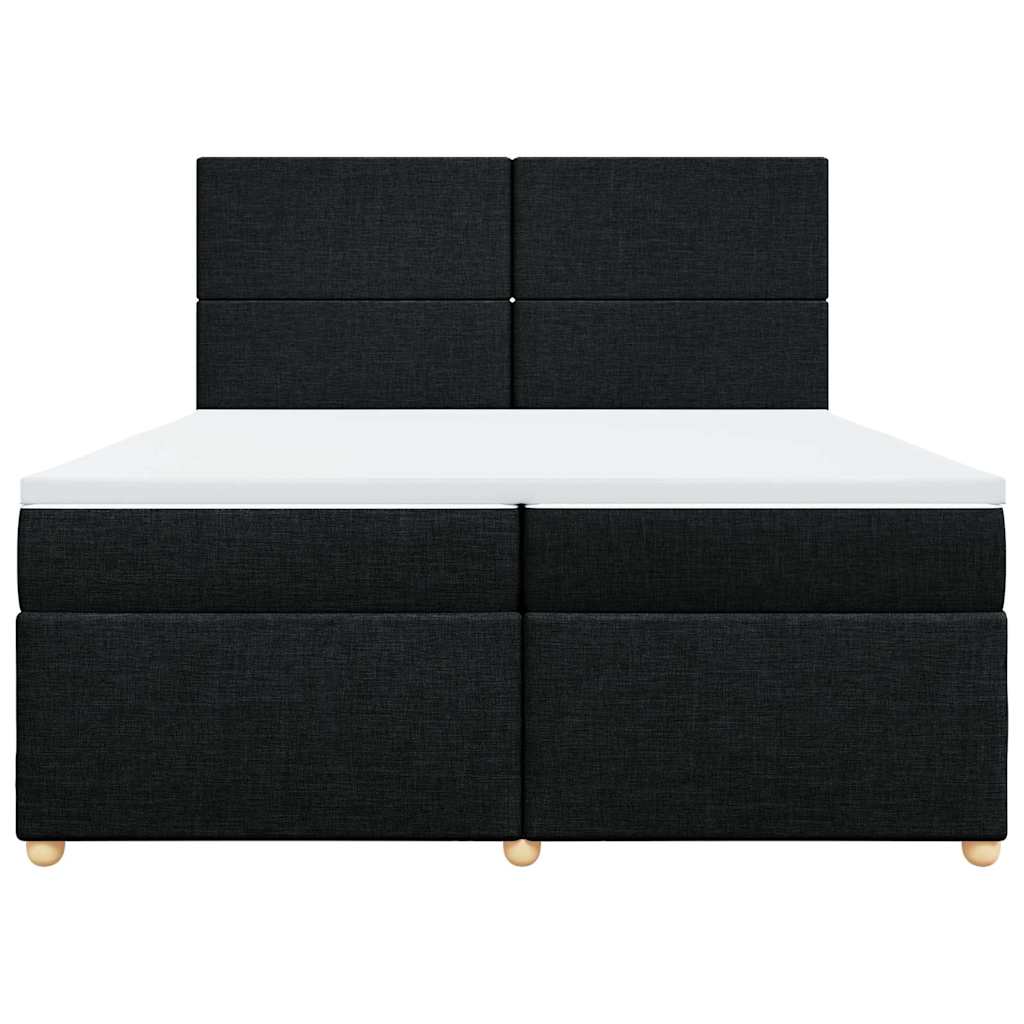 Boxspringbett mit Matratze Schwarz 200x200 cm Stoff