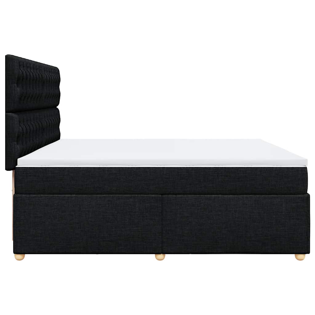 Boxspringbett mit Matratze Schwarz 200x200 cm Stoff