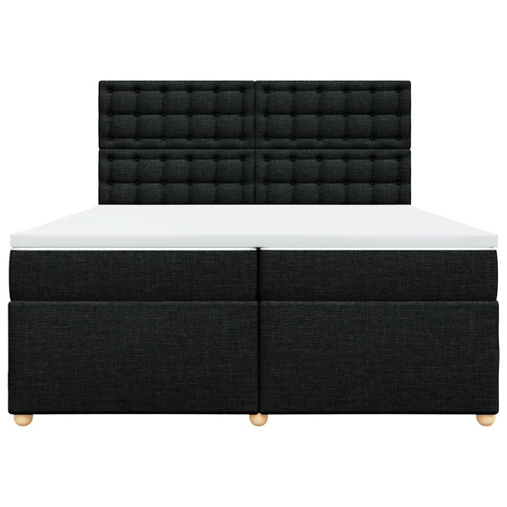 Boxspringbett mit Matratze Schwarz 200x200 cm Stoff