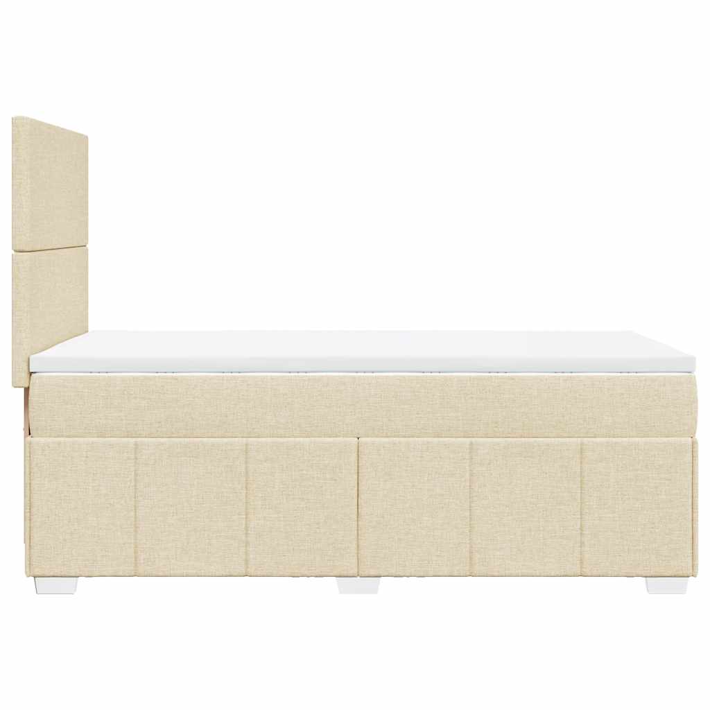 Boxspringbett mit Matratze Creme 80x200 cm Stoff