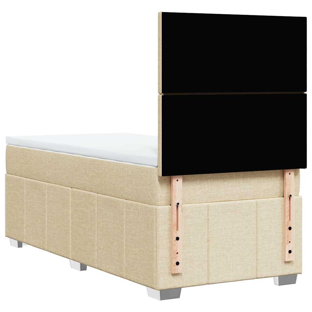 Boxspringbett mit Matratze Creme 80x200 cm Stoff