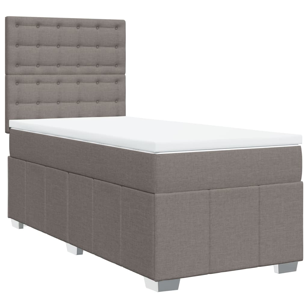 Boxspringbett mit Matratze Taupe 80x200 cm Stoff