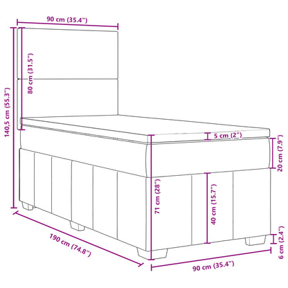 Boxspringbett mit Matratze Dunkelgrau 90x190 cm Stoff