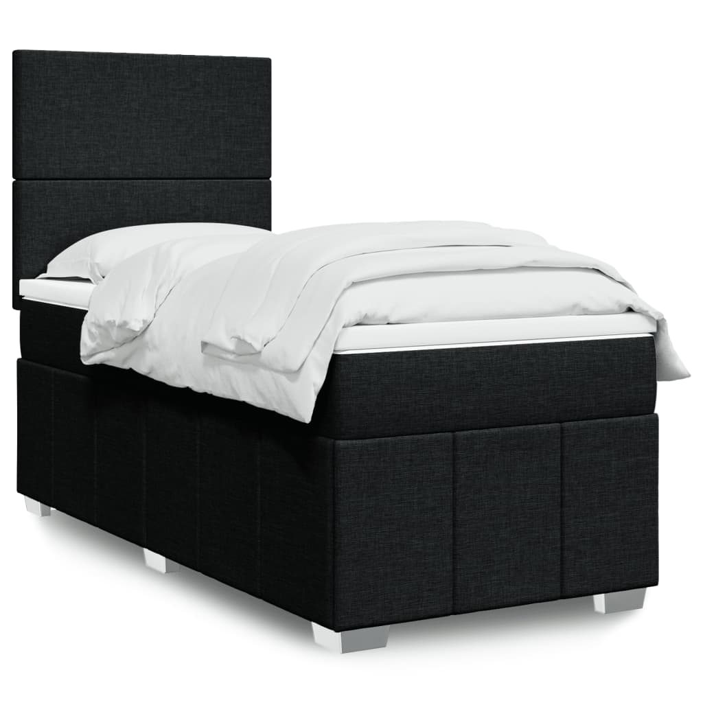 Boxspringbett mit Matratze Schwarz 90x190 cm Stoff