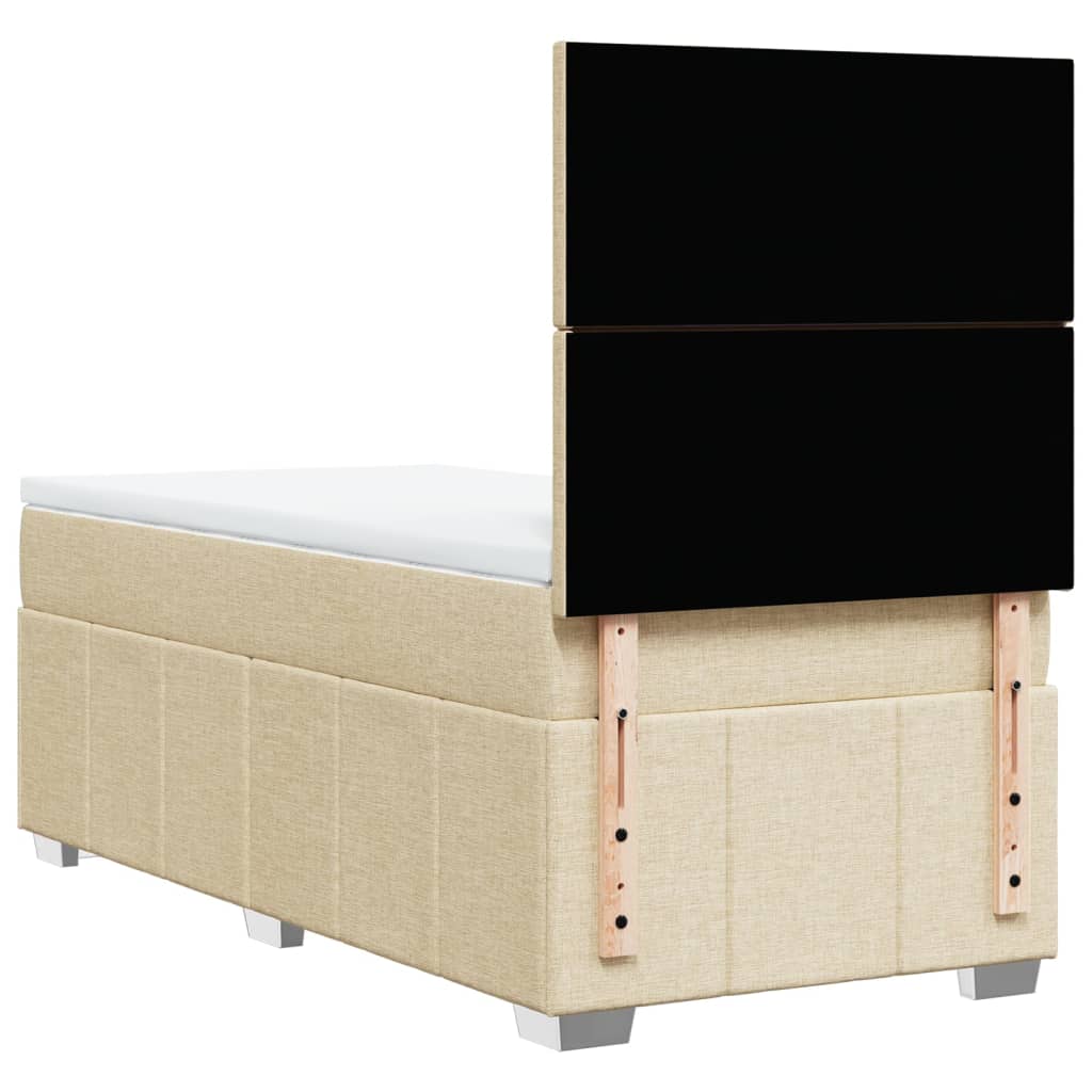 Boxspringbett mit Matratze Creme 90x200 cm Stoff