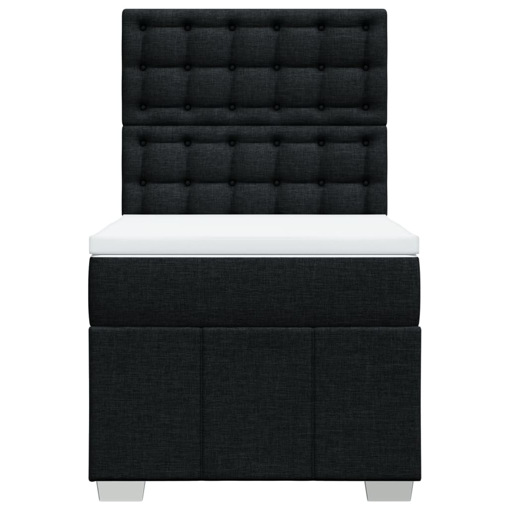 Boxspringbett mit Matratze Schwarz 90x200 cm Stoff