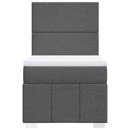 Boxspringbett mit Matratze Dunkelgrau 100x200 cm Stoff