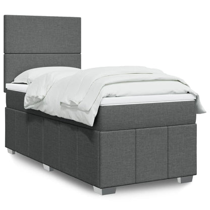 Boxspringbett mit Matratze Dunkelgrau 100x200 cm Stoff