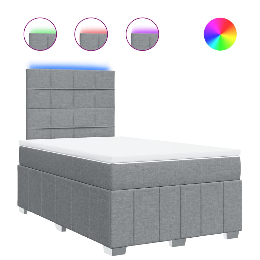 Boxspringbett mit Matratze Hellgrau 120x190 cm Stoff