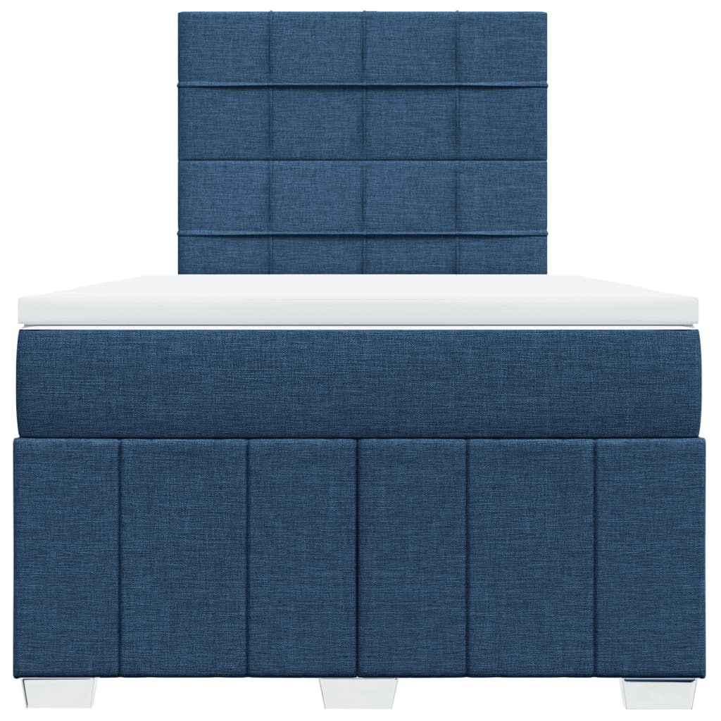 Boxspringbett mit Matratze Blau 120x190 cm Stoff