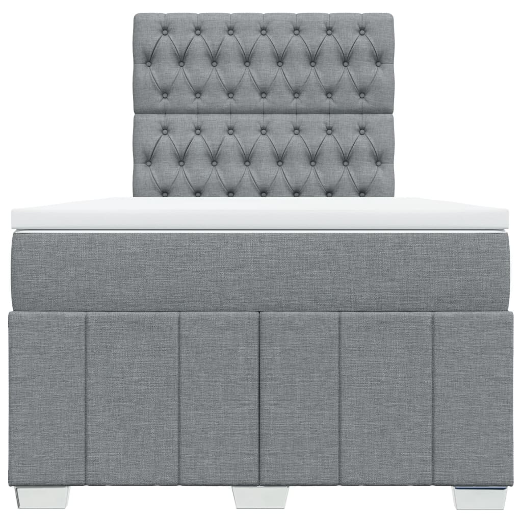 Boxspringbett mit Matratze Hellgrau 120x190 cm Stoff