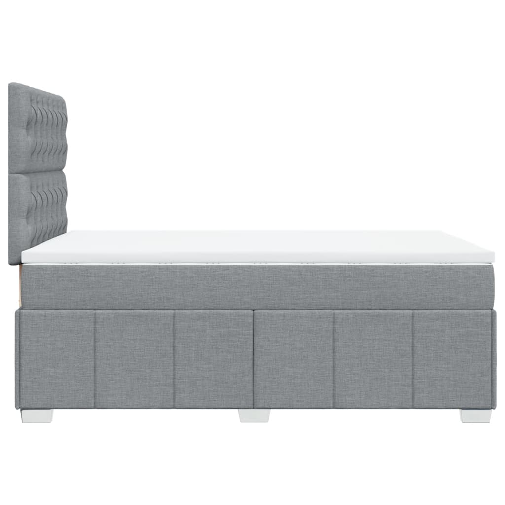 Boxspringbett mit Matratze Hellgrau 120x190 cm Stoff