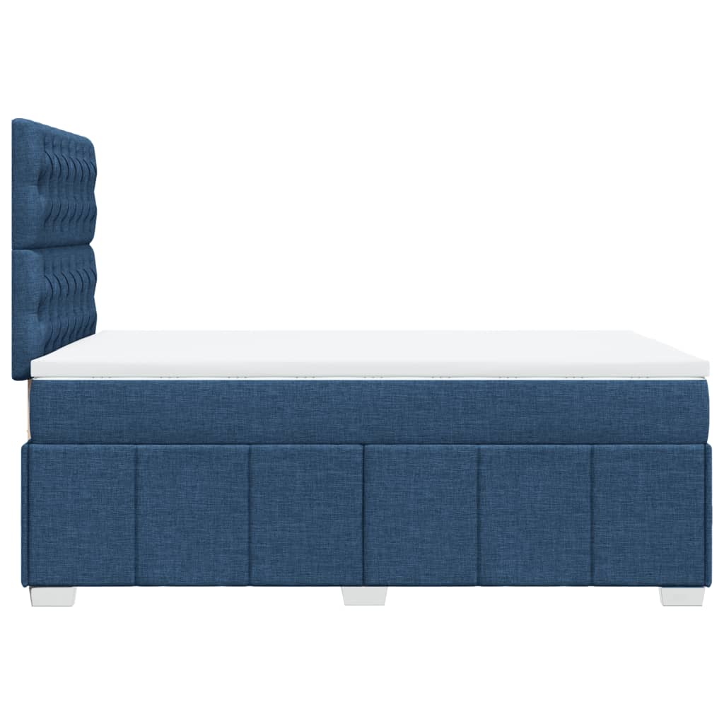 Boxspringbett mit Matratze Blau 120x190 cm Stoff