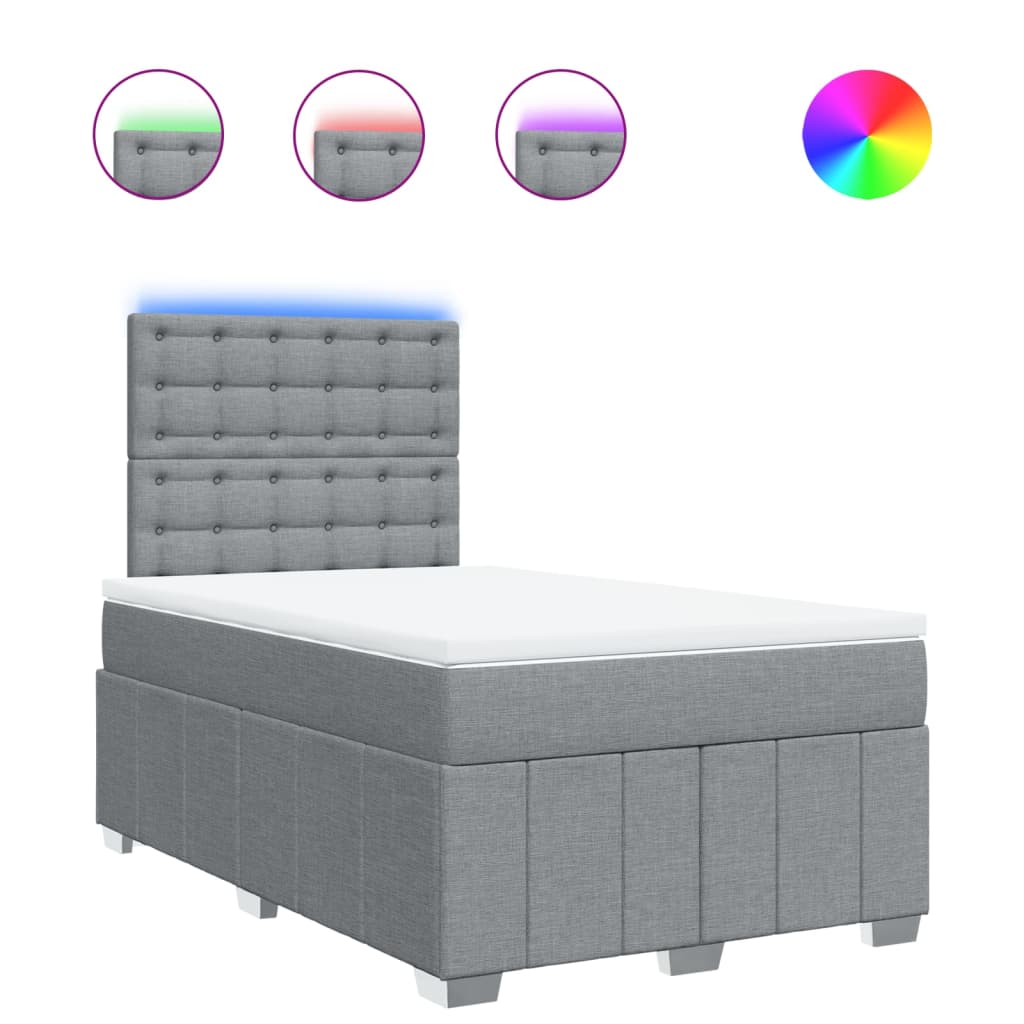 Boxspringbett mit Matratze Hellgrau 120x190 cm Stoff