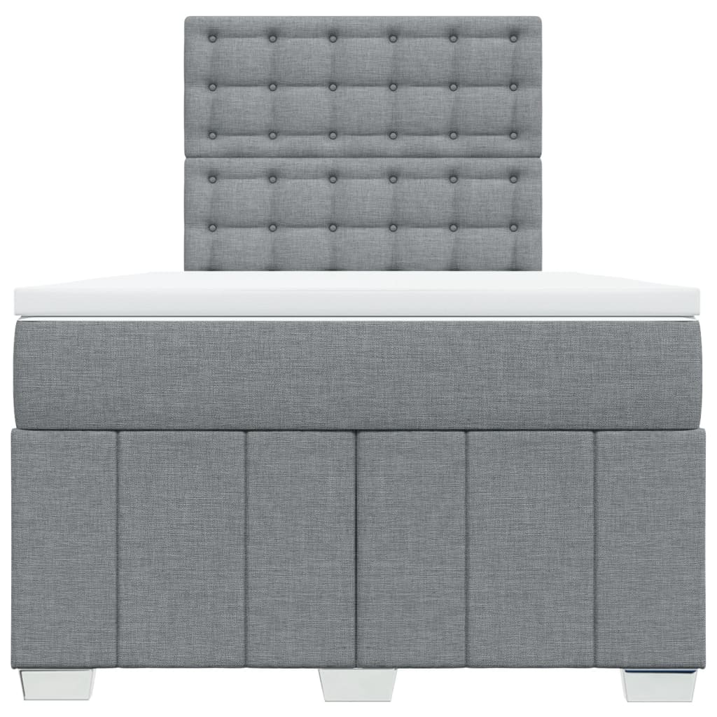 Boxspringbett mit Matratze Hellgrau 120x190 cm Stoff