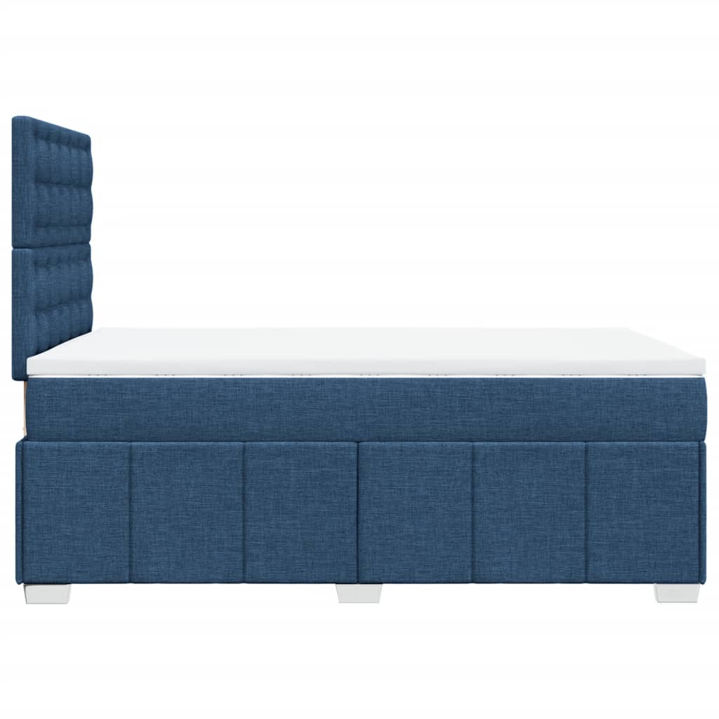 Boxspringbett mit Matratze Blau 120x190 cm Stoff