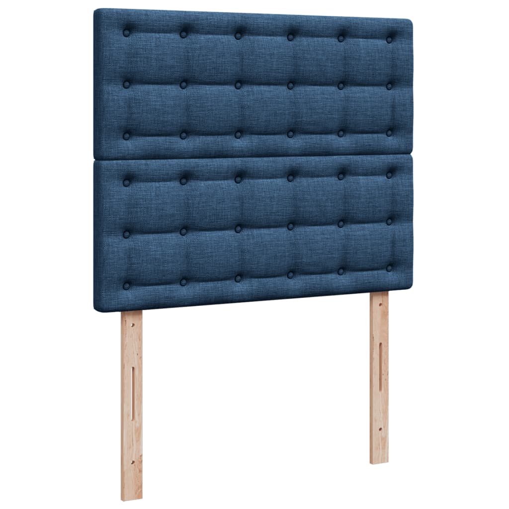 Boxspringbett mit Matratze Blau 120x190 cm Stoff