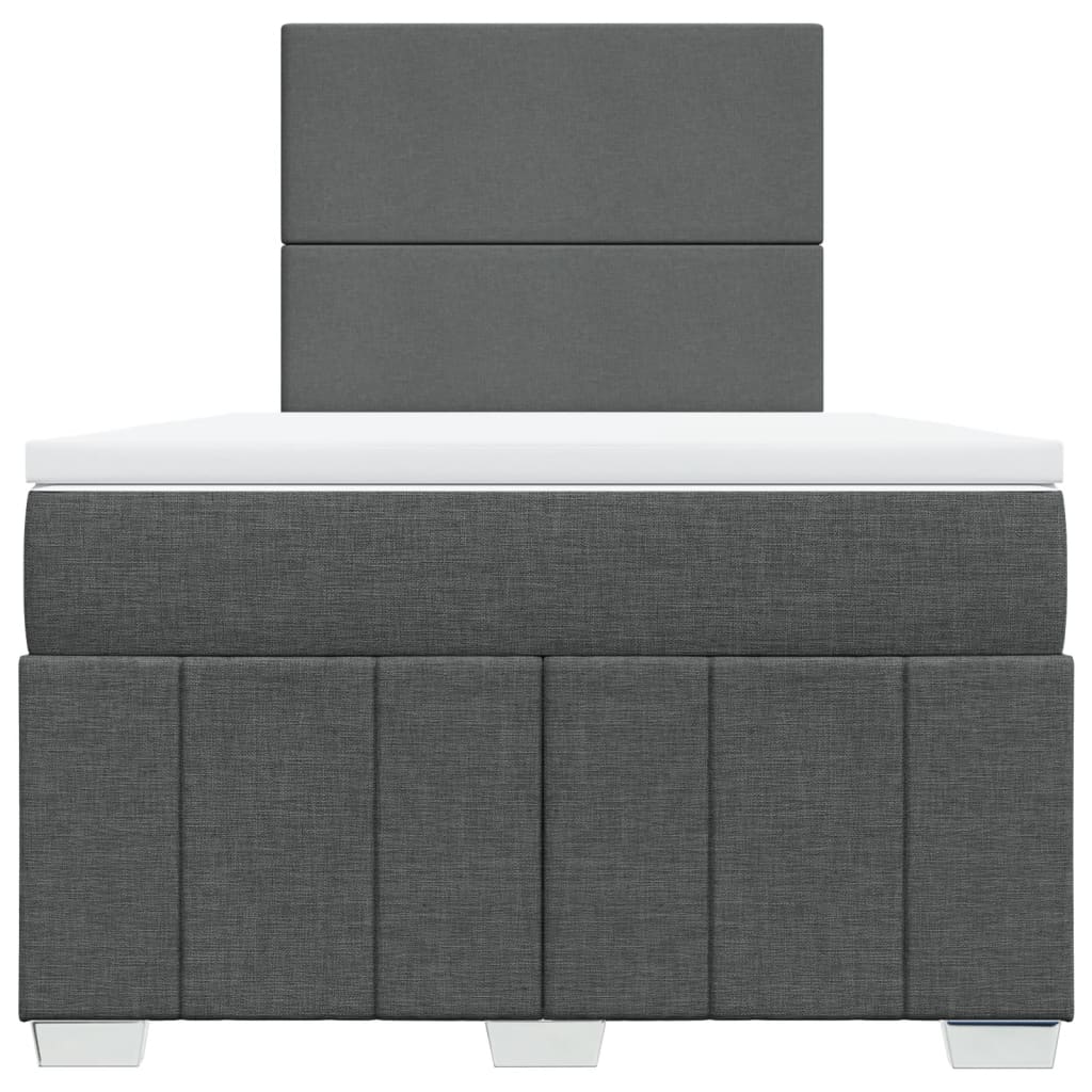 Boxspringbett mit Matratze Dunkelgrau 120x200 cm Stoff