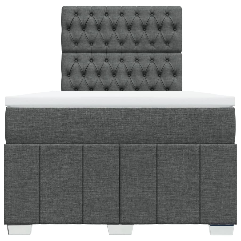 Boxspringbett mit Matratze Dunkelgrau 120x200 cm Stoff