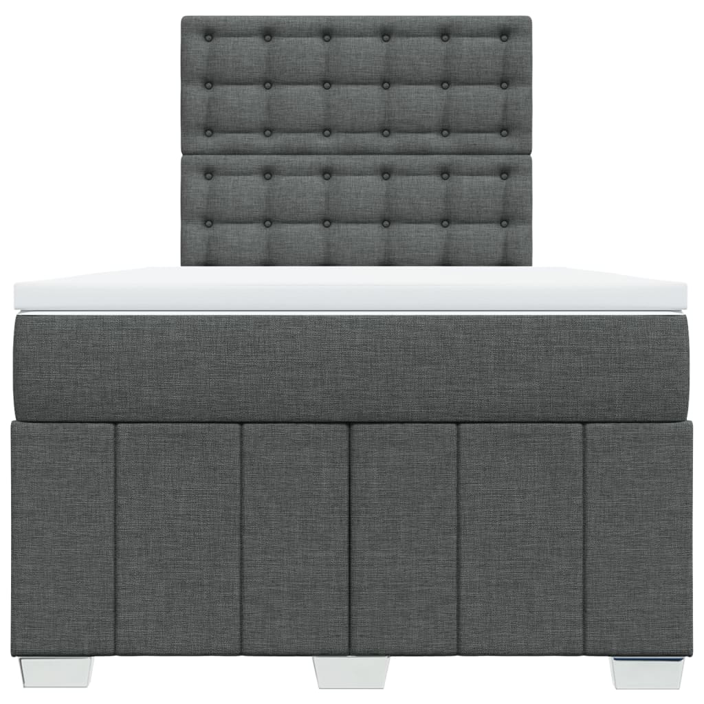 Boxspringbett mit Matratze Dunkelgrau 120x200 cm Stoff