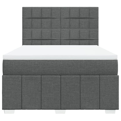Boxspringbett mit Matratze Dunkelgrau 140x190 cm Stoff