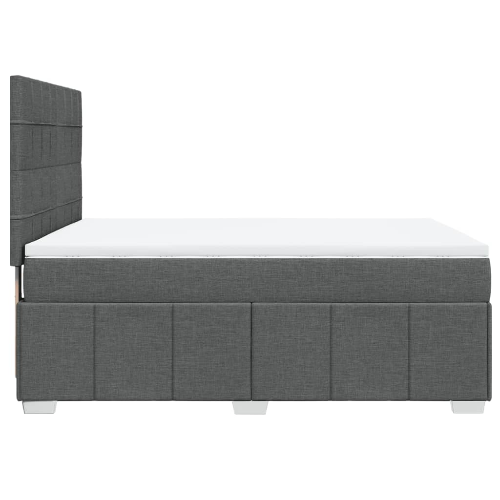 Boxspringbett mit Matratze Dunkelgrau 140x190 cm Stoff