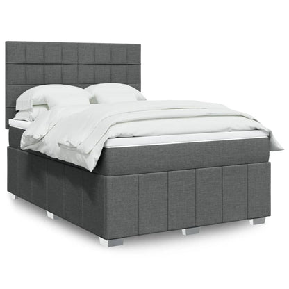 Boxspringbett mit Matratze Dunkelgrau 140x190 cm Stoff